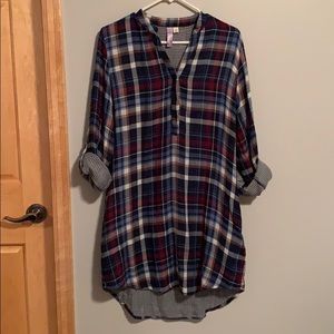 Plaid shirt dress